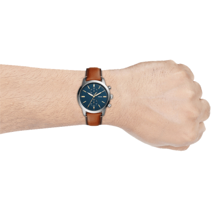  Shop Authentic Fossil Townsman Chronograph Blue Dial Brown Leather Strap Watch for Men - FS5279 - Luxxuri