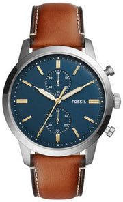  Shop Authentic Fossil Townsman Chronograph Blue Dial Brown Leather Strap Watch for Men - FS5279 - Luxxuri