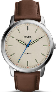  Shop Authentic Fossil Minimalist Off White Dial Brown Leather Strap Watch for Men - FS5306 - Luxxuri