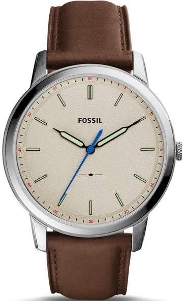  Shop Authentic Fossil Minimalist Off White Dial Brown Leather Strap Watch for Men - FS5306 - Luxxuri
