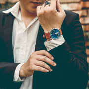  Shop Authentic Fossil Commuter Blue Dial Blue Leather Strap Watch for Men - FS5325 - Luxxuri