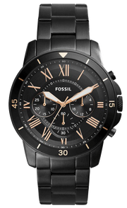  Shop Authentic Fossil Grant Sport Chronograph Black Dial Black Steel Strap Watch for Men - FS5374 - Luxxuri