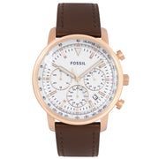  Shop Authentic Fossil Goodwin Chronograph White Dial Brown Leather Strap Watch for Men - FS5415 - Luxxuri