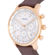  Shop Authentic Fossil Goodwin Chronograph White Dial Brown Leather Strap Watch for Men - FS5415 - Luxxuri