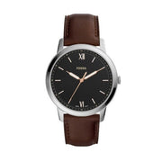  Shop Authentic Fossil The Minimalist 3H Black Dial Brown Leather Strap Watch for Men - FS5464 - Luxxuri