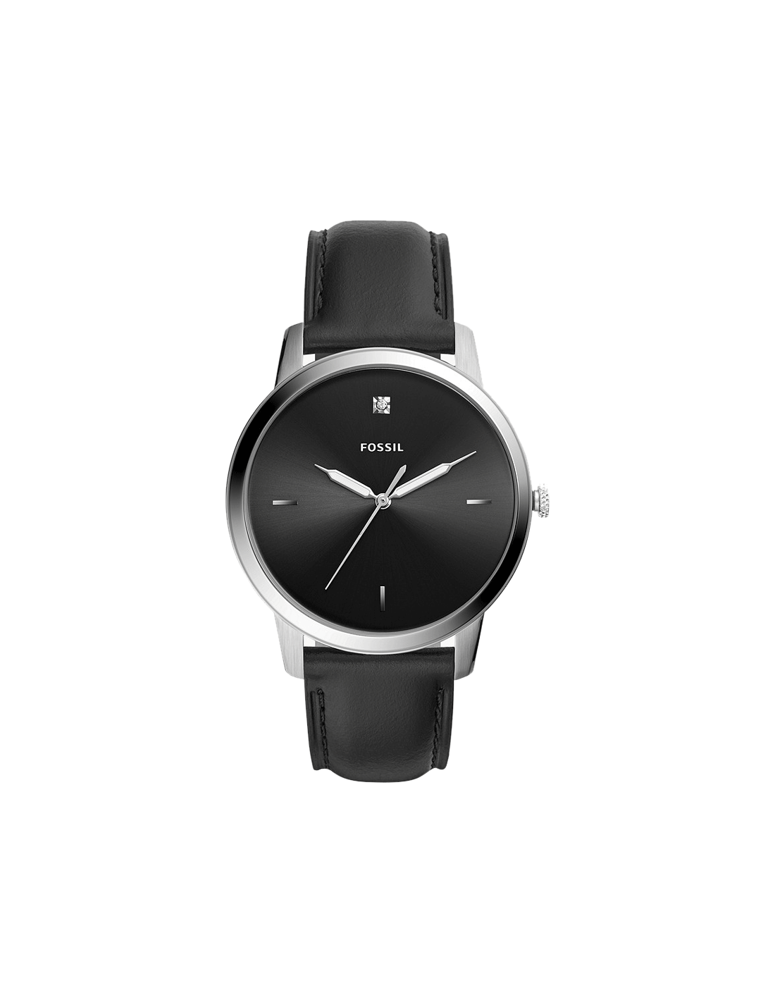  Shop Authentic Fossil The Minimalist Carbon Series Black Dial Black Leather Strap Watch for Men - FS5497 - Luxxuri