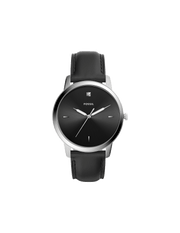  Shop Authentic Fossil The Minimalist Carbon Series Black Dial Black Leather Strap Watch for Men - FS5497 - Luxxuri