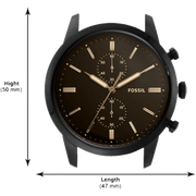  Shop Authentic Fossil Goodwin Chronograph Black Dial Black Leather Strap Watch for Men - FS5585 - Luxxuri