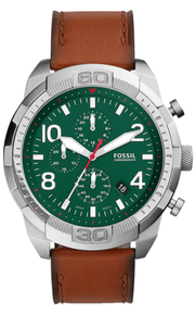  Shop Authentic Fossil Bronson Chronograph Green Dial Brown Leather Strap Watch for Men - FS5738 - Luxxuri
