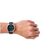  Shop Authentic Fossil Neutra Chronograph Blue Dial Blue Leather Strap Watch for Men - FS5790 - Luxxuri
