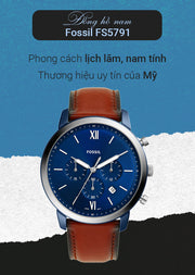  Shop Authentic Fossil Neutra Chronograph Blue Dial Brown Leather Strap Watch for Men - FS5791 - Luxxuri