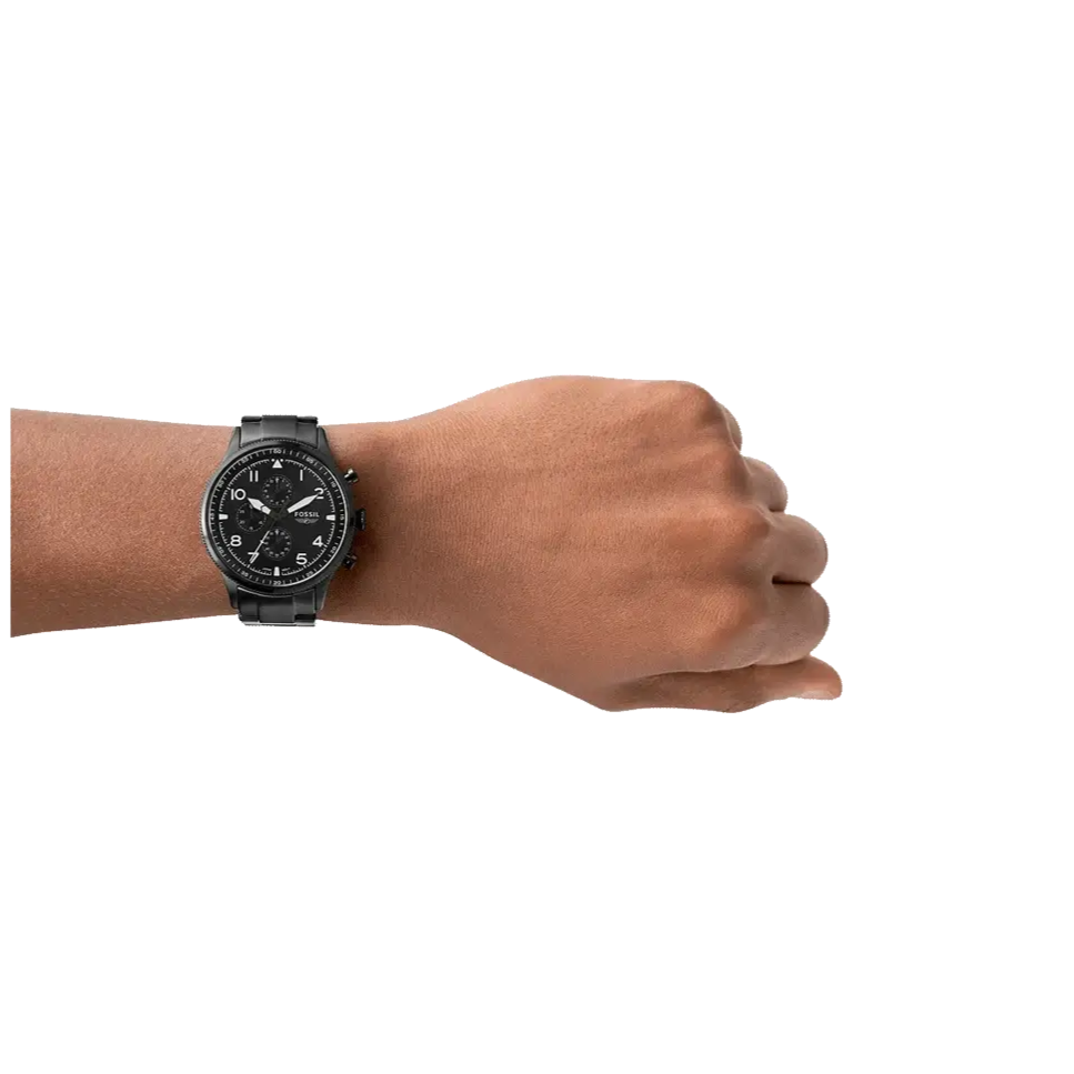  Shop Authentic Fossil Pilot Chronograph Black Dial Black Steel Strap Watch for Men - FS5811 - Luxxuri