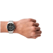  Shop Authentic Fossil FB-01 Chronograph Black Dial Silver Steel Strap Watch for Men - FS5837 - Luxxuri