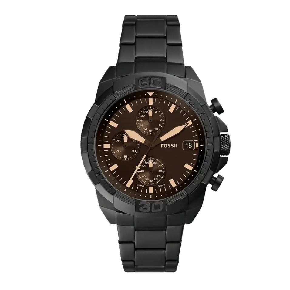  Shop Authentic Fossil Bronson Chronograph Black Dial Black Steel Strap Watch for Men - FS5851 - Luxxuri