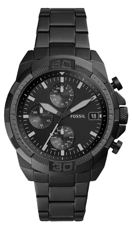  Shop Authentic Fossil Bronson Chronograph Black Dial Black Steel Strap Watch for Men - FS5853 - Luxxuri