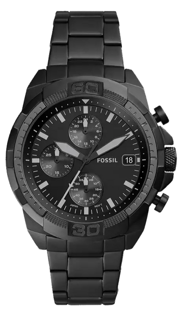  Shop Authentic Fossil Bronson Chronograph Black Dial Black Steel Strap Watch for Men - FS5853 - Luxxuri