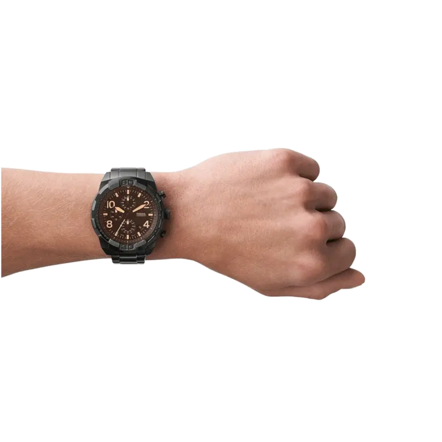  Shop Authentic Fossil Bronson Chronograph Black Dial Black Steel Strap Watch for Men - FS5876 - Luxxuri