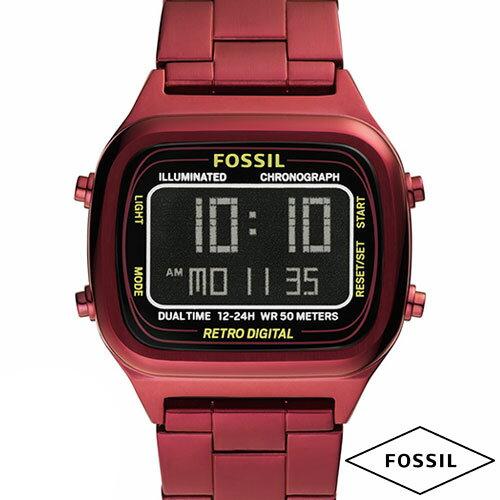  Shop Authentic Fossil Retro Analog-Digital Black Dial Red Steel Strap Watch for Men - FS5897 - Luxxuri