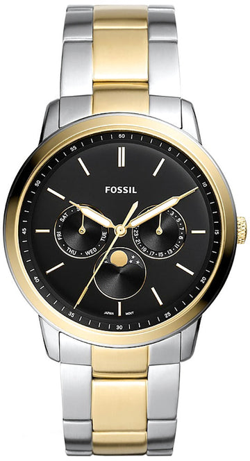 Shop Authentic Fossil Neutra Moonphase Multifunction Black Dial Two Tone Steel Strap Watch for Men - FS5906 - Luxxuri
