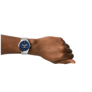  Shop Authentic Fossil Neutra Minimalist Moonphase Blue Dial Silver Steel Strap Watch for Men - FS5907 - Luxxuri