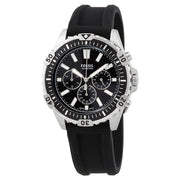  Shop Authentic Fossil Garrett Chronograph Black Dial Black Rubber Strap Watch for Men - FS5624 - Luxxuri