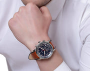  Shop Authentic Fossil Goodwin Chronograph Blue Dial Brown Leather Strap Watch for Men - FS5414 - Luxxuri