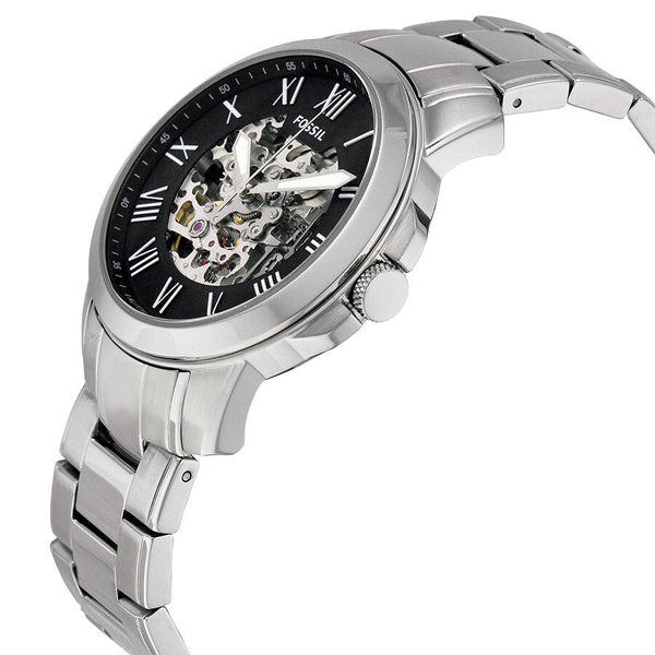  Shop Authentic Fossil Grant Skeleton Black Dial Silver Steel Strap Watch for Men - ME3055 - Luxxuri
