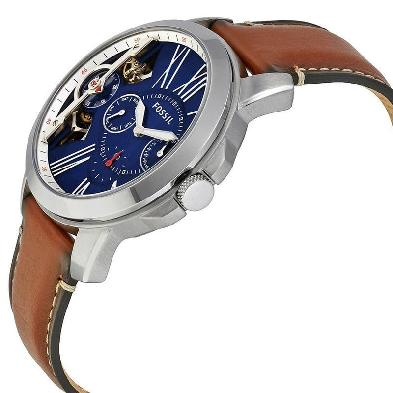  Shop Authentic Fossil Grant Twist Multifunction Blue Dial Brown Leather Strap Watch for Men - ME1161 - Luxxuri