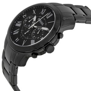  Shop Authentic Fossil Grant Chronograph Black Dial Black Steel Strap Watch for Men - FS4832 - Luxxuri