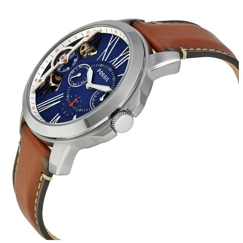  Shop Authentic Fossil Grant Twist Multifunction Blue Dial Brown Leather Strap Watch for Men - ME1161 - Luxxuri