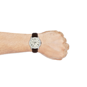  Shop Authentic Fossil Grant Chronograph White Dial Brown Leather Strap Watch for Men - FS4735 - Luxxuri