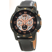  Shop Authentic Fossil Grant Sport Automatic Skeleton Black Dial Black Leather Strap Watch for Men - ME3138 - Luxxuri