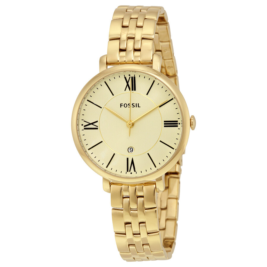  Shop Authentic Fossil Jacqueline White Dial Gold Steel Strap Watch for Women - ES3434 - Luxxuri