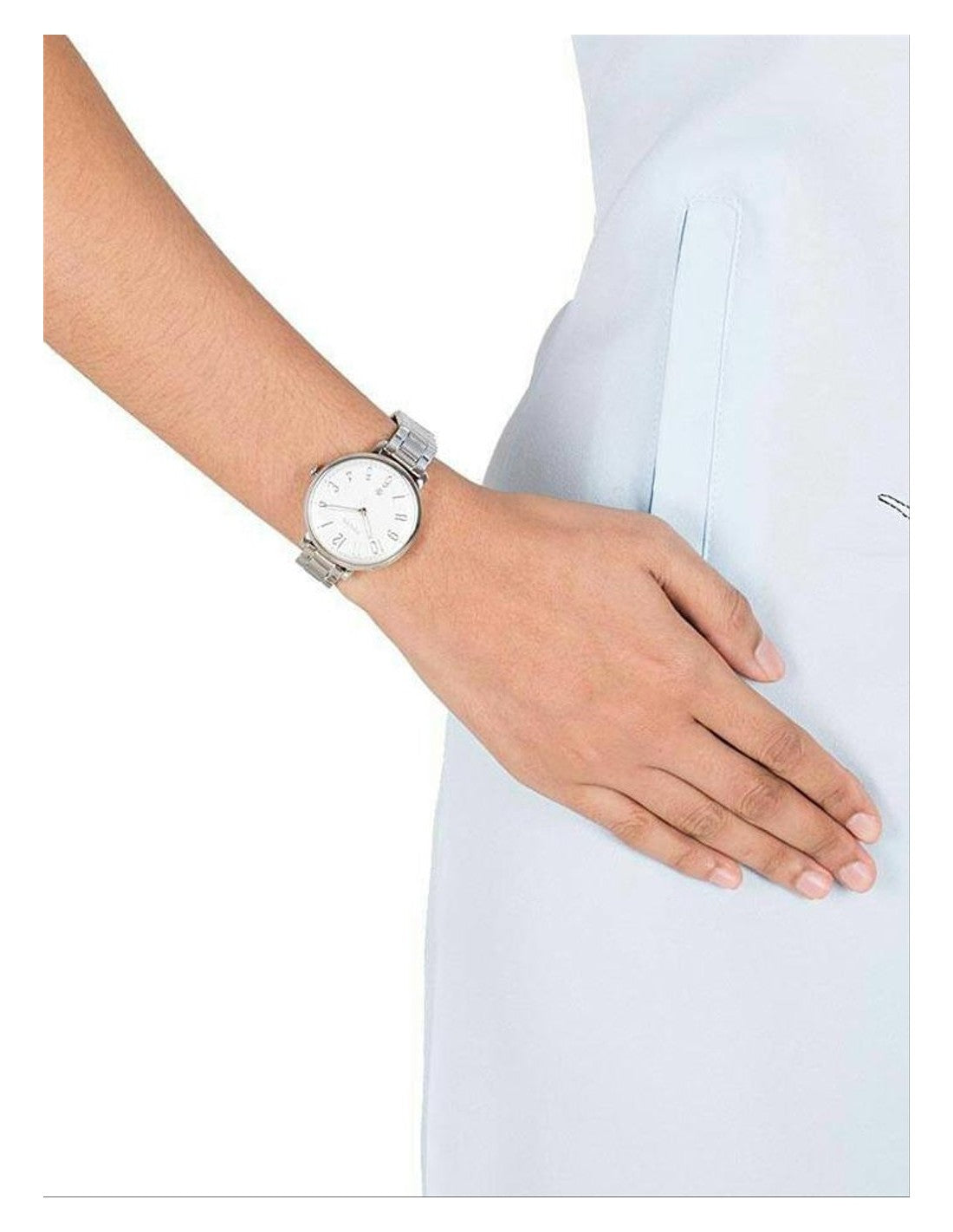  Shop Authentic Fossil Jacqueline White Dial Silver Steel Strap Watch for Women - ES3969 - Luxxuri