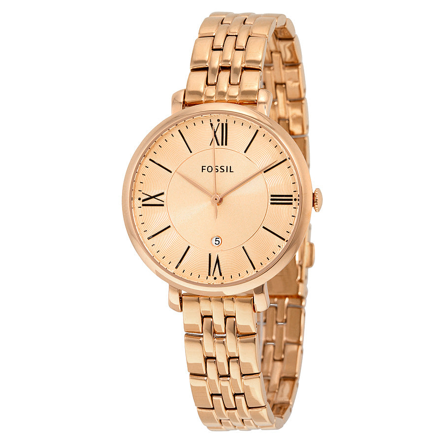  Shop Authentic Fossil Jacqueline Rose Gold Dial Rose Gold Steel Strap Watch for Women - ES3435 - Luxxuri