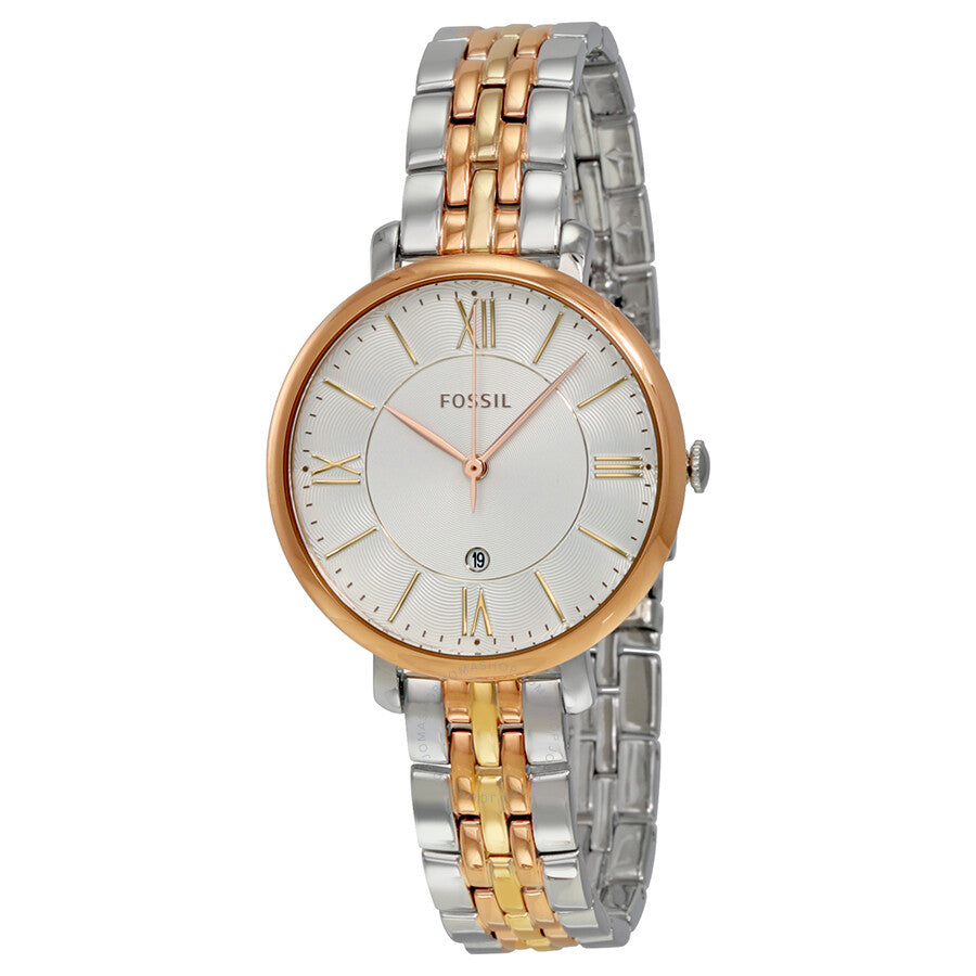  Shop Authentic Fossil Jacqueline White Dial Two Tone Steel Strap Watch for Women - ES3844 - Luxxuri
