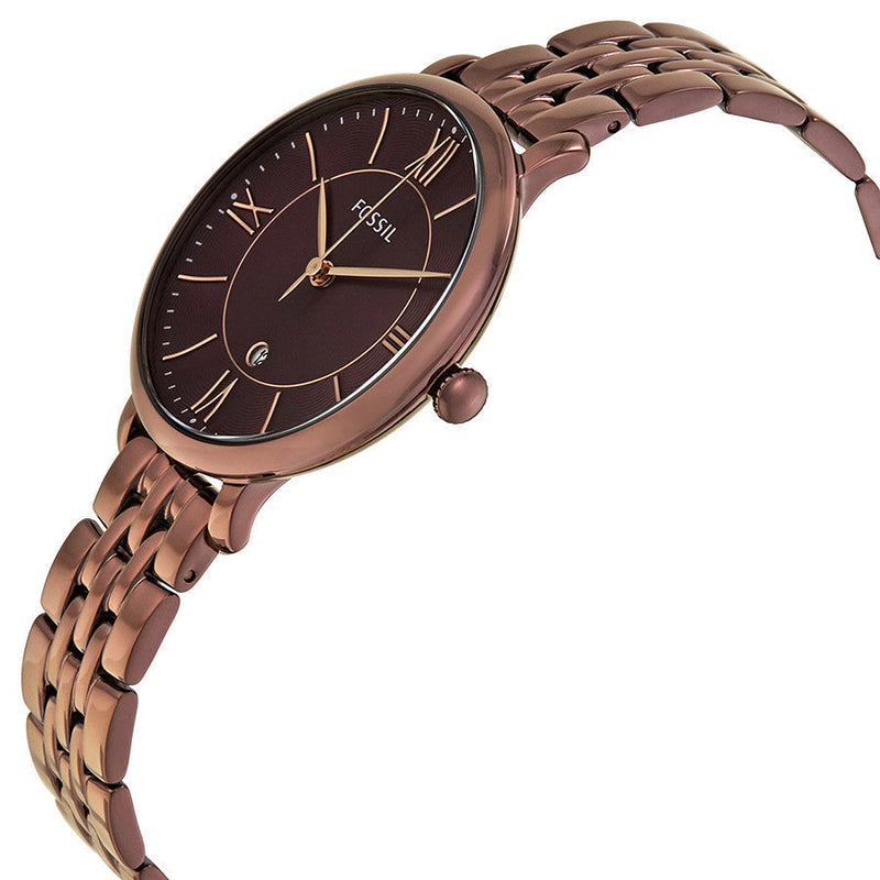  Shop Authentic Fossil Jacqueline Brown Dial Brown Steel Strap Watch for Women - ES4100 - Luxxuri