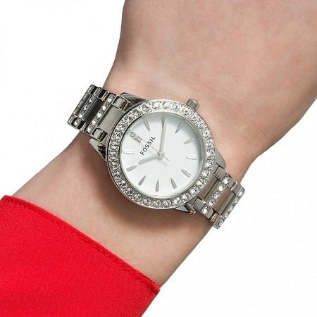  Shop Authentic Fossil Jesse White Dial Silver Steel Strap Watch for Women - ES2362 - Luxxuri