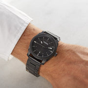  Shop Authentic Fossil Machine Black Dial Black Steel Strap Watch for Men - FS4775 - Luxxuri