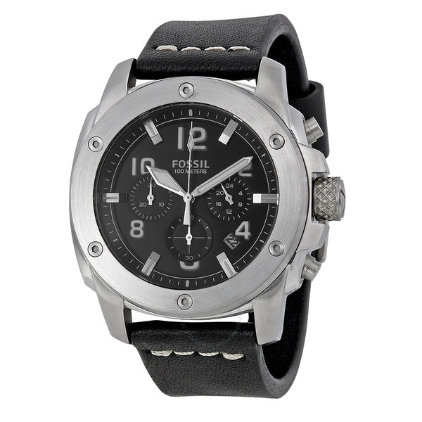  Shop Authentic Fossil Modern Machine Chronograph Black Dial Black Leather Strap Watch for Men - FS4928 - Luxxuri