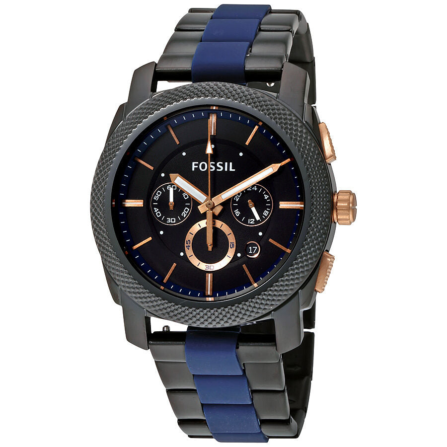  Shop Authentic Fossil Machine Chronograph Black Dial Two Tone Steel Strap Watch for Men - FS5164 - Luxxuri