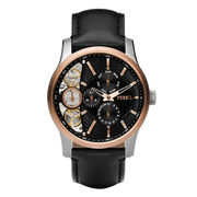  Shop Authentic Fossil Twist Multi-Function Chronograph Black Dial Black Leather Strap Watch for Men - ME1099 - Luxxuri