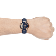  Shop Authentic Fossil Townsman Twist Skeleton Blue Dial Blue Leather Strap Watch for Men -  ME1138 - Luxxuri