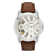  Shop Authentic Fossil Grant Twist Multi-Function White Dial Brown Leather Strap Watch for Men - ME1144 - Luxxuri