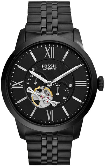  Shop Authentic Fossil Townsman Multi Function Mechanical Black Dial Black Steel Strap Watch for Men - ME3062 - Luxxuri