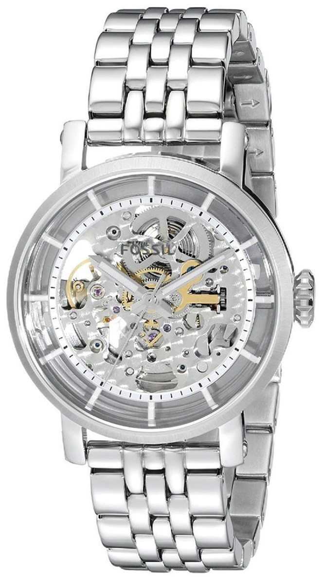  Shop Authentic Fossil Boyfriend Automatic Skeleton Silver Dial Silver Steel Strap Watch for Women - ME3067 - Luxxuri