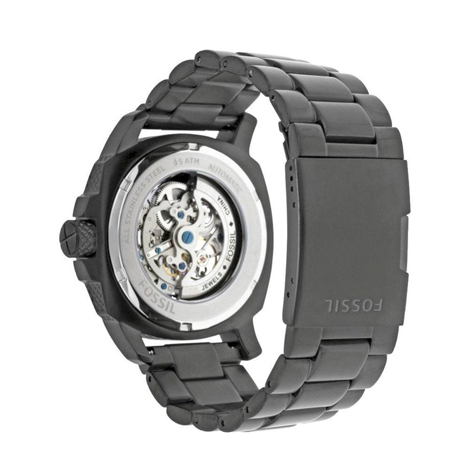  Shop Authentic Fossil Modern Machine Automatic Silver Dial Black Steel Strap Watch for Men - ME3080 - Luxxuri