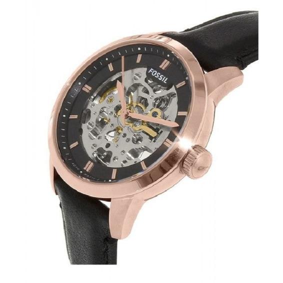  Shop Authentic Fossil Townsman Automatic Skeleton Black Dial Black Leather Strap Watch for Men - ME3084 - Luxxuri
