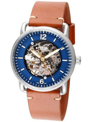  Shop Authentic Fossil Commuter Automatic Skeleton Blue Dial Brown Leather Strap Watch for Men - ME3159 - Luxxuri