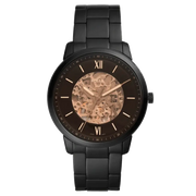  Shop Authentic Fossil Neutra Automatic Skeleton Black Dial Black Steel Strap Watch for Men - ME3183 - Luxxuri
